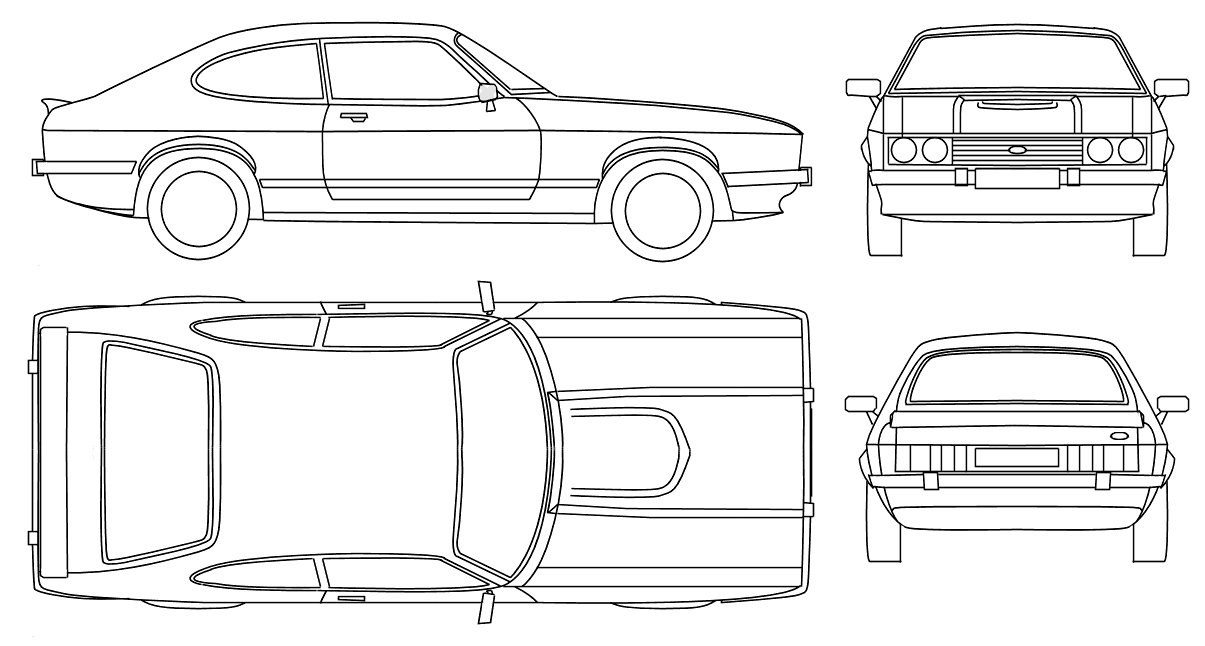 Авто сверху чертеж